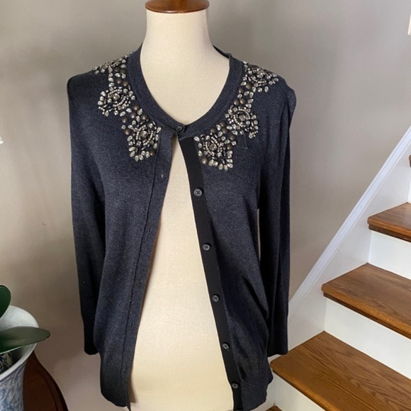Loft Grey Embellished Cardigan - Picture 1 of 7
